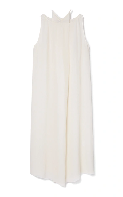 Aeron Ginger Split Front Cupro Maxi Dress In White