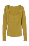 Aeron Deven Ribbed Knit Top In Yellow