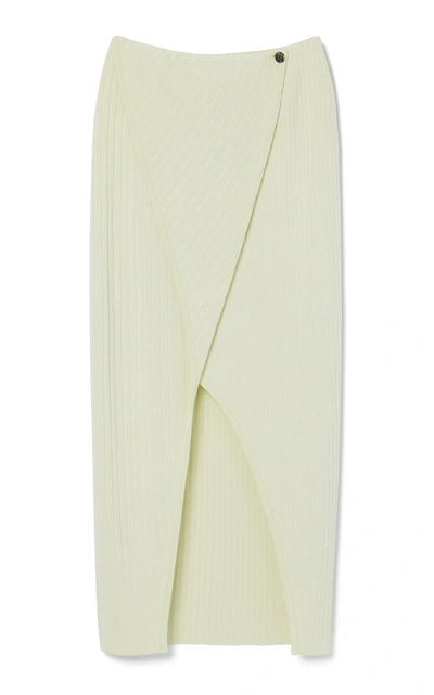 Aeron Ecole Ribbed Knit Wrap Skirt In White