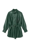 Aeron Jaiphal Belted Leather Top In Green