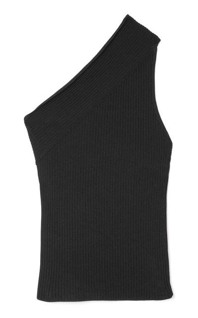 Aeron Delhi Asymmetric Knit Top In Black