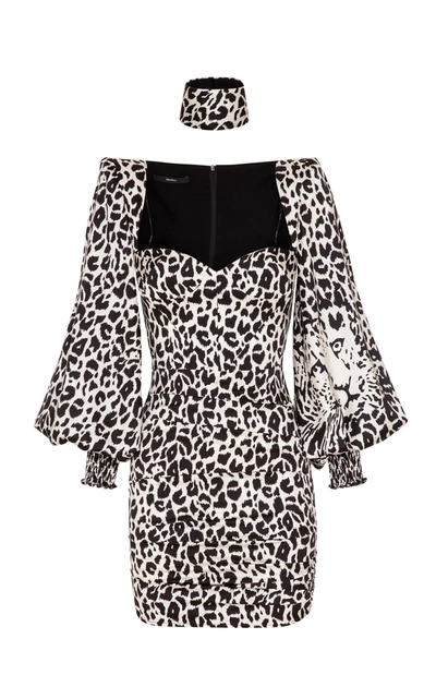 Alex Perry Women's Lindsey Printed Silk-satin Mini Dress In Animal