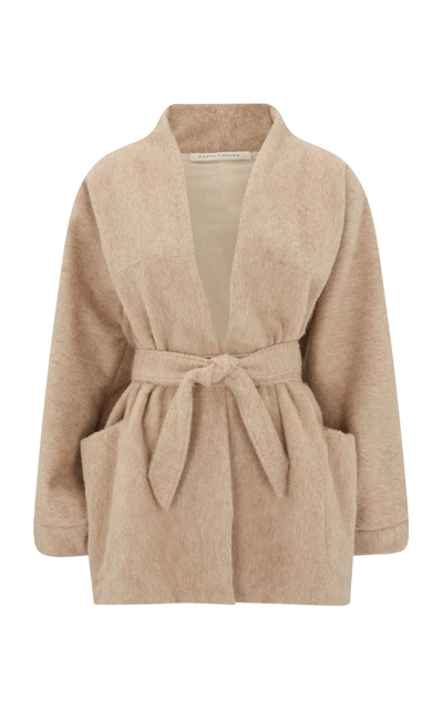 Hanna Fiedler Christopher Oversized Belted Alpaca Coat In Ivory