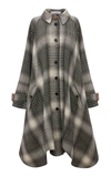 JW ANDERSON OVERSIZED PLAID WOOL FLANNEL TRENCH COAT