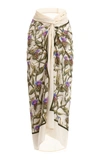 AGUA BY AGUA BENDITA LAVANDA PRINTED COTTON-SILK PAREO