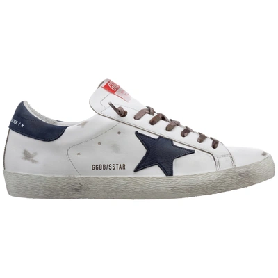 Golden Goose Superstar Sneakers In White/night Blue