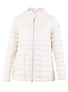 Moncler Wool Knit & Nylon Down Hybrid Jacket In Cream