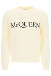 ALEXANDER MCQUEEN COTTON SWEATER WITH LOGO EMBROIDERY,651184 Q1XAY 9241