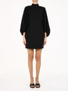 GANNI PUFF SLEEVES DRESS BLACK,F5564099