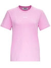 Msgm Basic Jersey T-shirt With Logo Print In Pink
