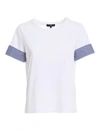 FAY TURN-UP SLEEVE T-SHIRT IN WHITE,NPWB2425840RVR B001