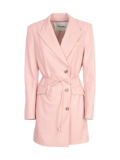 Nanushka Remi Dress In Vegan Leather In Pink
