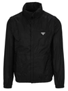 Prada Men's Re-nylon Hooded Blouson Jacket In Black