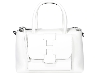 Hogan Logo H Bauletto Bag In White