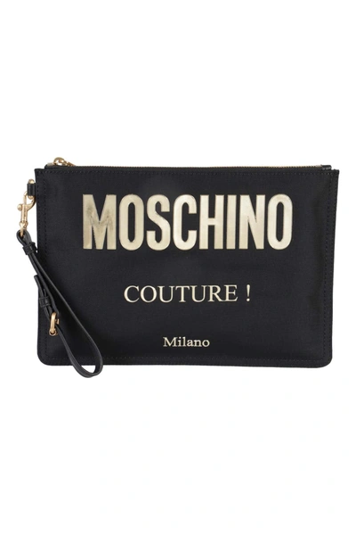 Moschino Black Nylon Clutch