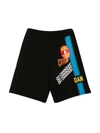 Dsquared2 Teen Traveler Patch Track Shorts In Nero