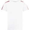 GIVENCHY WHITE T-SHIRT FOR BOY WITH STRIPES,11709306