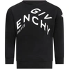 GIVENCHY BLACK SWEATSHIRT FOR KIDS WITH LOGO,H25240 09B