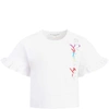 GIVENCHY WHITE T-SHIRT FOR GIRL WITH DOUBLE LOGO,H15201 10B