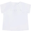 GIVENCHY WHITE T-SHIRT FOR BABYGIRL WITH LOGO,H05168 10B