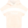 CHLOÉ PINK SWEAT-SHIRT FOR BABYGIRL WITH LOGO,C15B80 45F