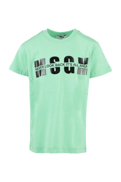 Msgm Kids' T-shirt In Verde Menta