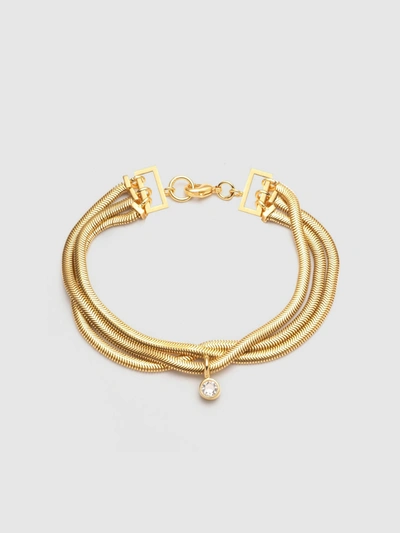 Bonheur Jewelry Lucile Crystal Chain Bracelet In Gold