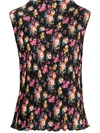 MSGM FLORAL-PRINT PLEATED BLOUSE