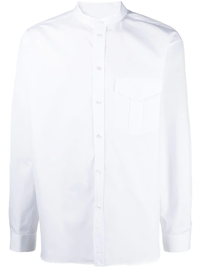 Jil Sander Band-collar Poplin Shirt In White