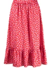 MARC JACOBS HEART-PRINT MIDI SKIRT