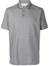 Z Zegna Contrast Piping Polo Shirt In Grey