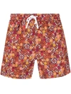 KITON TILE-PRINT SWIM SHORTS