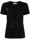 Moschino Double Question Mark Crew-neck T-shirt In Black