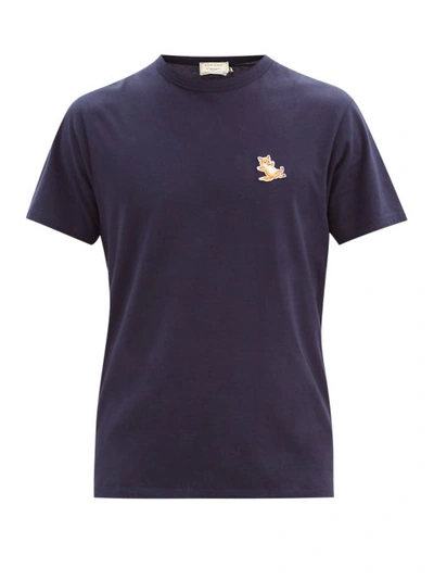 Maison Kitsuné Chillax Fox Patch Classic T-shirt In Navy