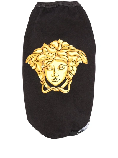 Versace Medusa Head Dog T-shirt In Black