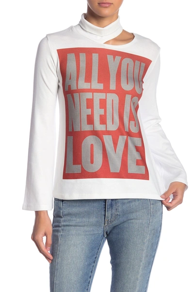 Go Couture Split Cutout Turtleneck Sweater In Ivory All You Need Is Love