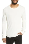 Vince Regular Fit Thermal Knit Crewneck Sweatshirt In Leche