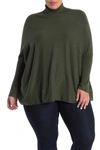 Joseph A Easy Solid Turtleneck Poncho Sweater In Oberon