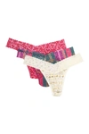Hanky Panky Original Rise Lace Trim Thongs In I Heart Peppermint/p