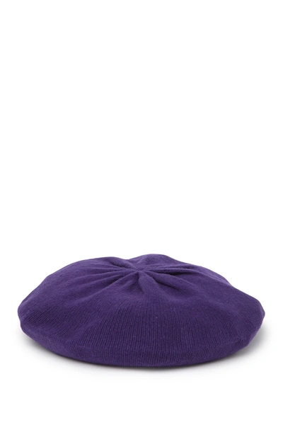 Portolano Solid Cashmere Beret In Uva Violet