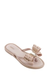 Melissa Bubblegum Scent Bow Flip Flop In Beige Gold