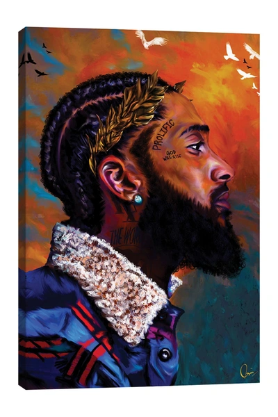 Icanvas Nipsey Hussle By Crixtover Edwin Canvas Wall Art In Multi