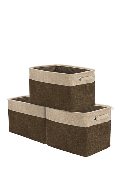 Sorbus Brown Twill Storage Basket In Brown