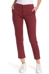 Ag Caden Straight Crop Jeans In Tannic Red
