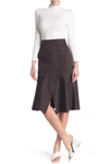 Tibi Dominic Flare Twill Skirt In Brown