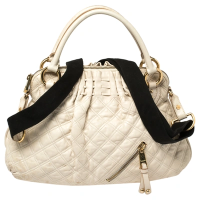 Pre-owned Marc Jacobs Cream Quilted Leather Cecilia Satchel