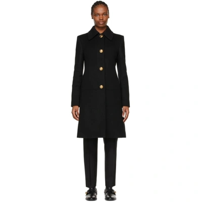 Givenchy Chain-embellished Single-breasted Wool-blend Coat In Black