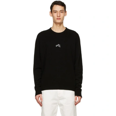 Givenchy Black Cashmere Embroidered Refracted Sweater In Nero