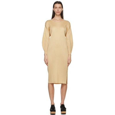 Issey Miyake Beige Monthly Colors January Dress In 41-beige