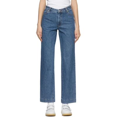 Apc Sailor Straight-leg Cropped Jeans In Washed Indigo